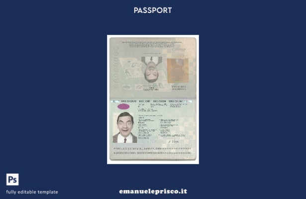 modello di passaporto belga in stile verificato ().
